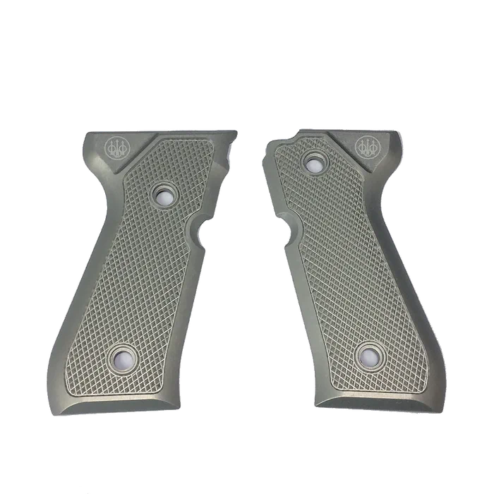 92/96 Series Inox Aluminum Checkered Grips w/ Trident Logo