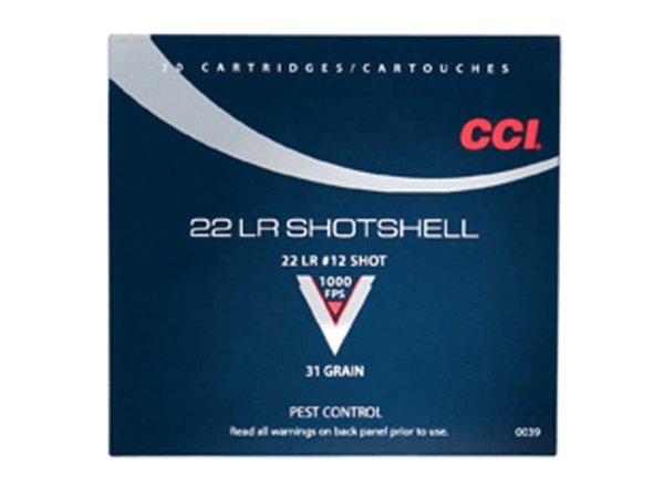 CCI Shotshell Ammunition 22 Long Rifle 31 Grain #12 Shot
