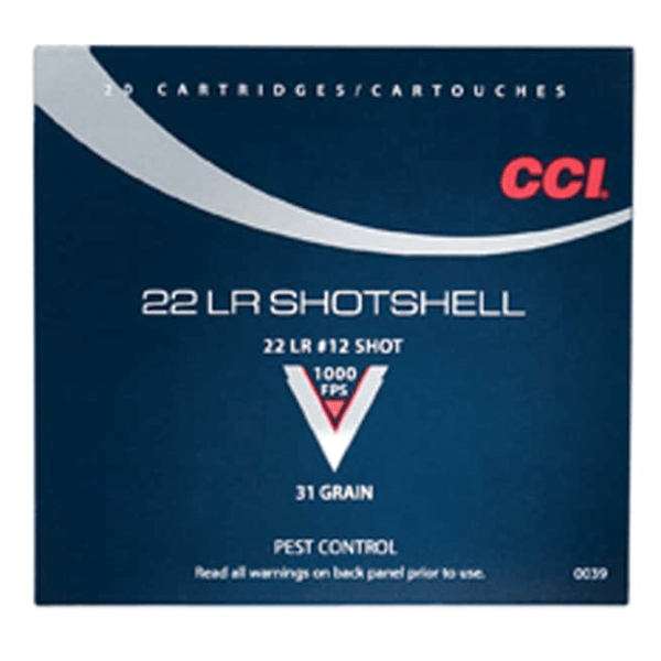 CCI Shotshell Ammunition 22 Long Rifle 31 Grain #12 Shot
