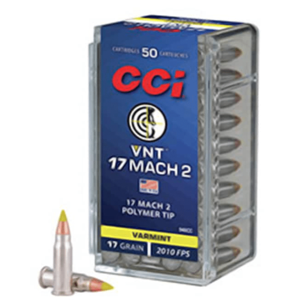 CCI Varmint Ammunition 17 Hornady Mach 2 (HM2) 17 Grain Speer VNT Box of 50