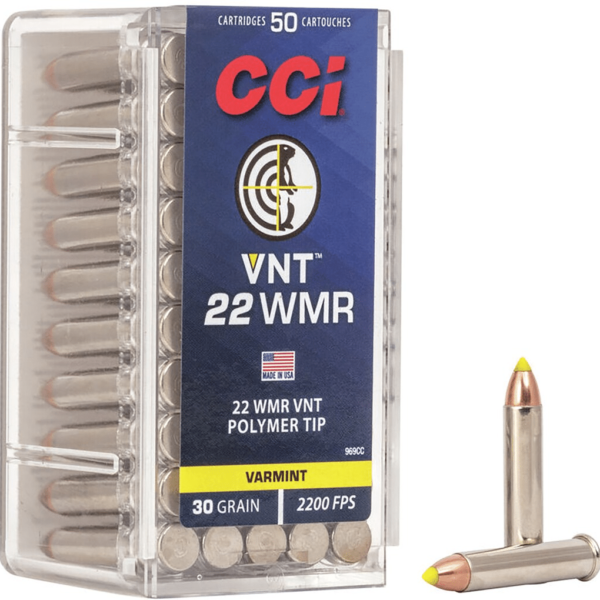 CCI Varmint Ammunition 22 Winchester Magnum Rimfire (WMR) 30 Grain Speer VNT
