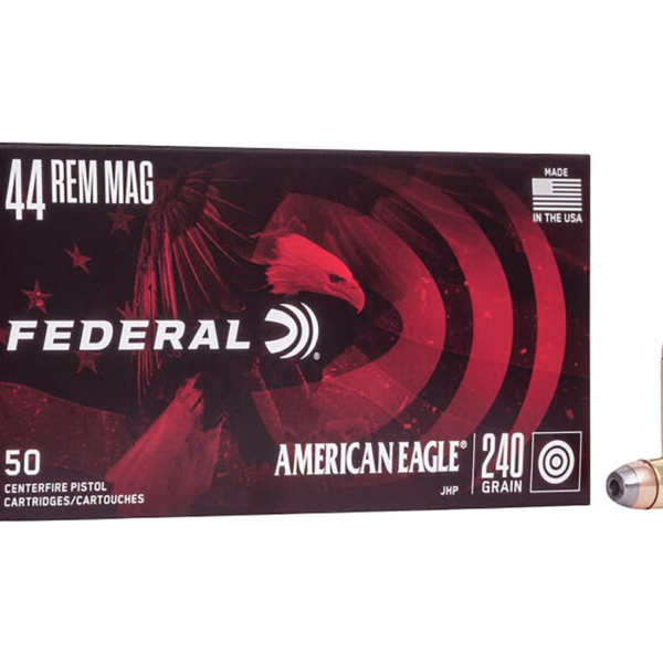 Federal American Eagle Ammunition 44 Remington Magnum 240 Grain Jacketed Hollow Point Box of 50