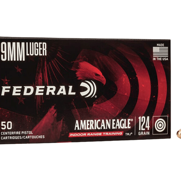 Federal American Eagle Ammunition 9mm Luger 124 Grain Total Metal Jacket