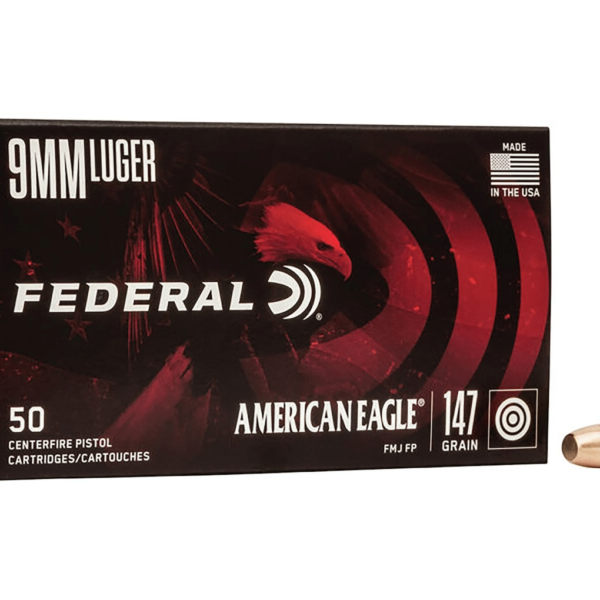 Federal American Eagle Ammunition 9mm Luger 147 Grain Full Metal Jacket