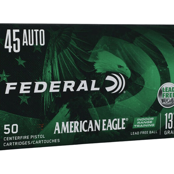 Federal American Eagle IRT Ammunition 45 ACP 137 Grain Flat Nose Lead-Free Box of 50