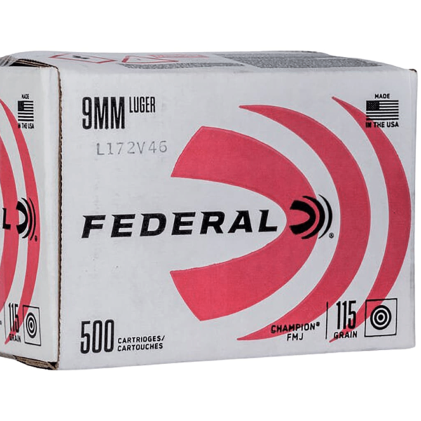 Federal Ammunition 9mm Luger 115 Grain Full Metal Jacket Box of 500 Bulk