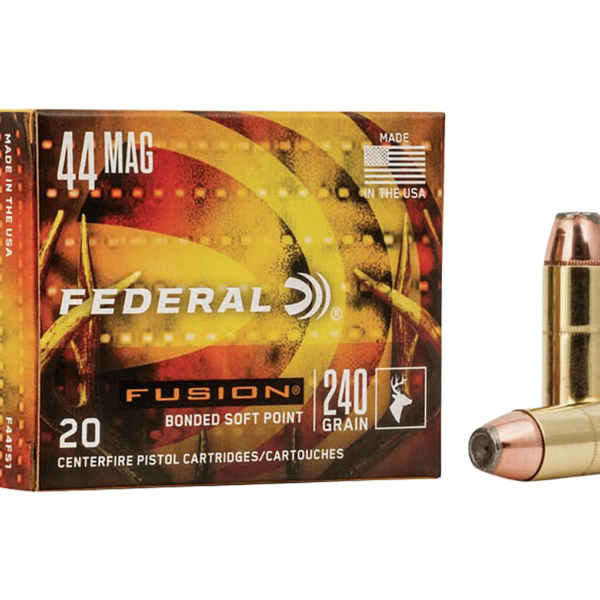 Federal Fusion Ammunition 44 Remington Magnum 240 Grain Bonded Jacketed Hollow Point