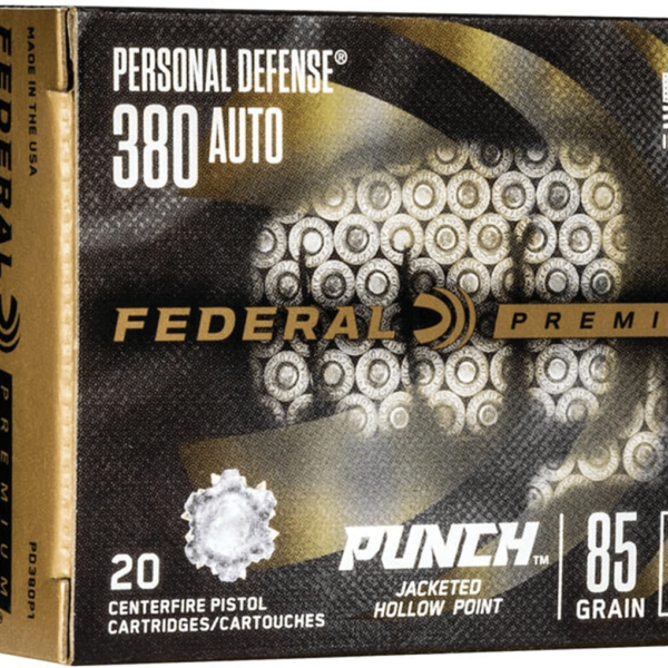 Federal Personal Defense Punch Ammunition 380 ACP 85 Grain Jacketed Hollow Point