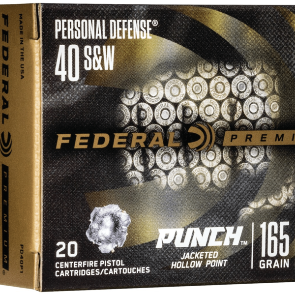 Federal Personal Defense Punch Ammunition 40 S&W 165 Grain Jacketed Hollow Point Box of 20