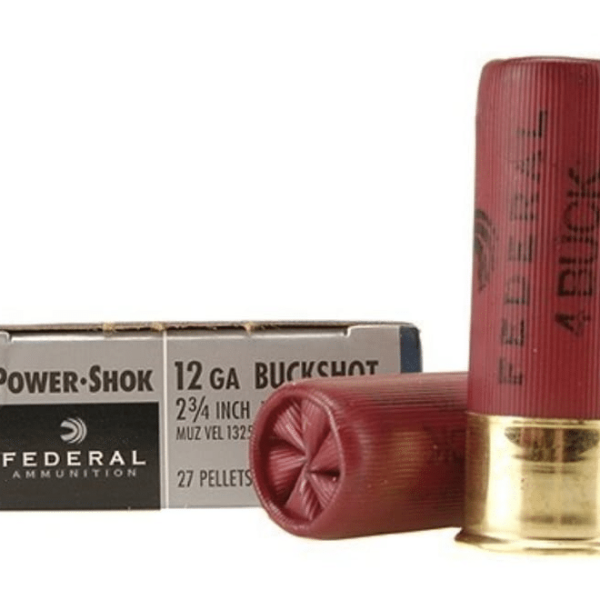 Federal Power-Shok Ammunition 12 Gauge 2-3/4" Buffered #4 Buckshot 27 Pellets