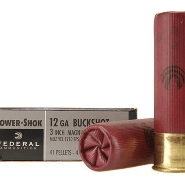 Federal Power-Shok Ammunition 12 Gauge 3" Buffered #4 Buckshot 41 Pellets
