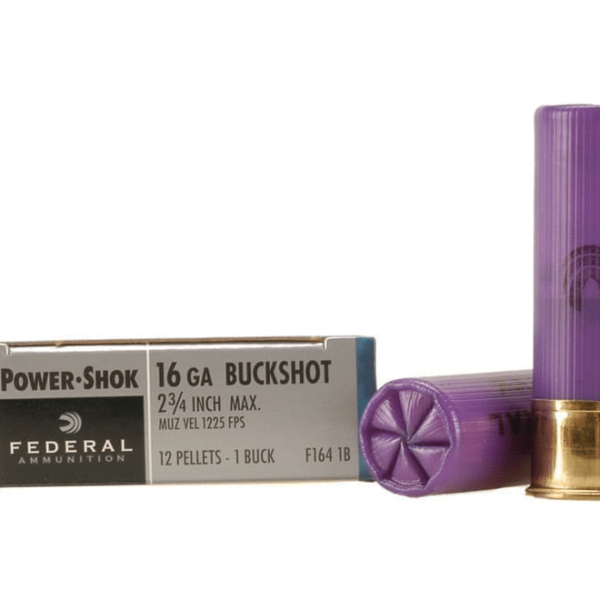 Federal Power-Shok Ammunition 16 Gauge 2-3/4" Buffered #1 Buckshot 12 Pellets