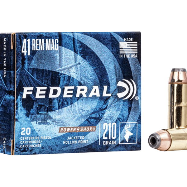 Federal Power-Shok Ammunition 44 Remington Magnum 240 Grain Jacketed Hollow Point Box of 20