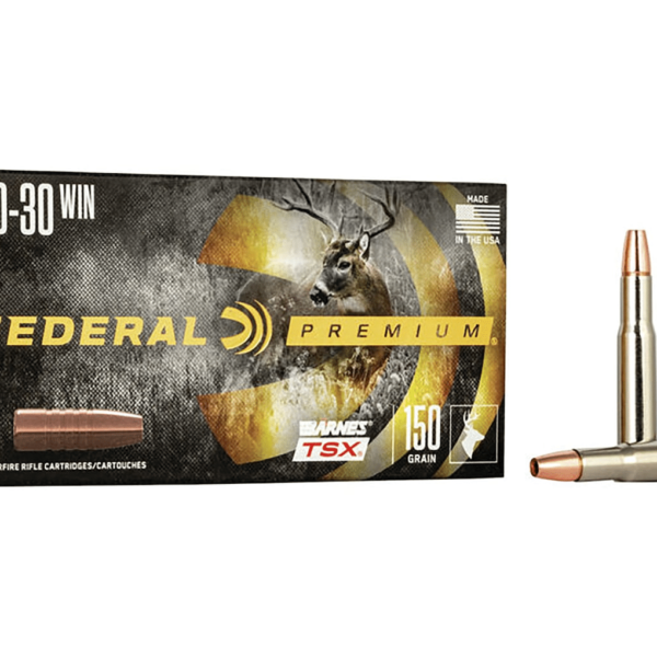 Federal Premium Ammunition 30-30 Winchester 150 Grain Barnes TSX Hollow Point Lead Free Box of 20