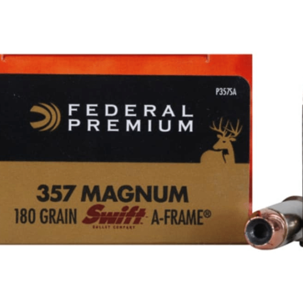 Federal Premium Ammunition 357 Magnum 180 Grain Swift A-Frame Jacketed Hollow Point Box of 20