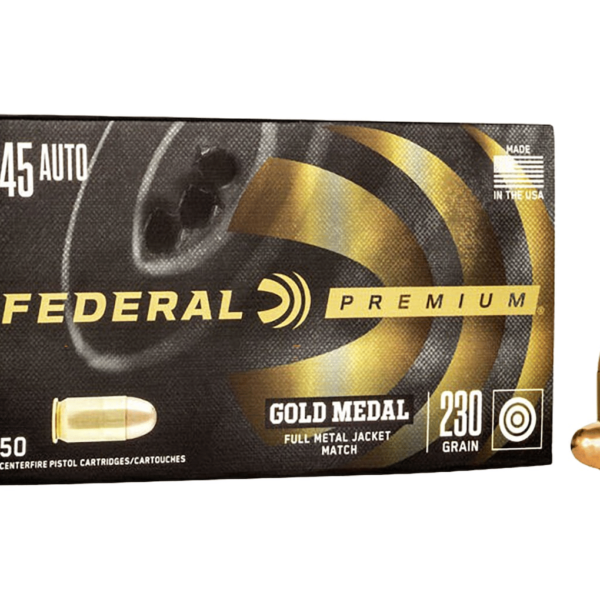 Federal Premium Gold Medal Match Ammunition 45 ACP 230 Grain Full Metal Jacket Box of 50