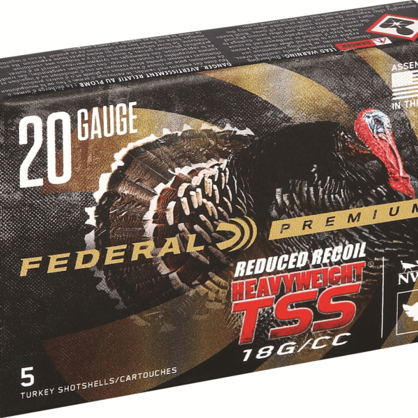 Federal Premium Heavyweight TSS Turkey Ammunition 20 Gauge 2-3/4" 1-1/8 oz #9 Non-Toxic Tungsten Super Shot Flitecontrol Flex Wad Box of 5