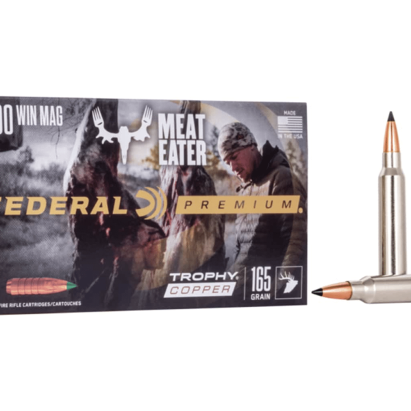 Buy Federal Premium Meat Eater Ammunition 300 Winchester Magnum 165 Grain Trophy Copper Tipped Boat Tail Lead-Free Box of 20