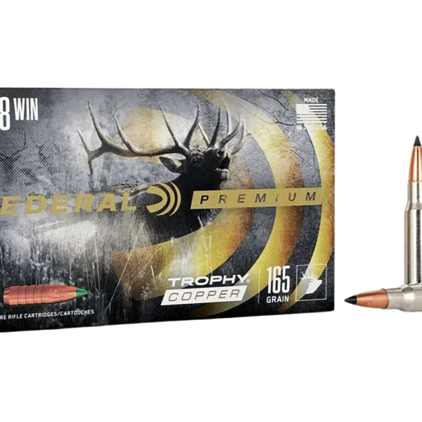 Federal Premium Meat Eater Ammunition 308 Winchester 165 Grain Trophy Copper Tipped Boat Tail Lead-Free Box of 20