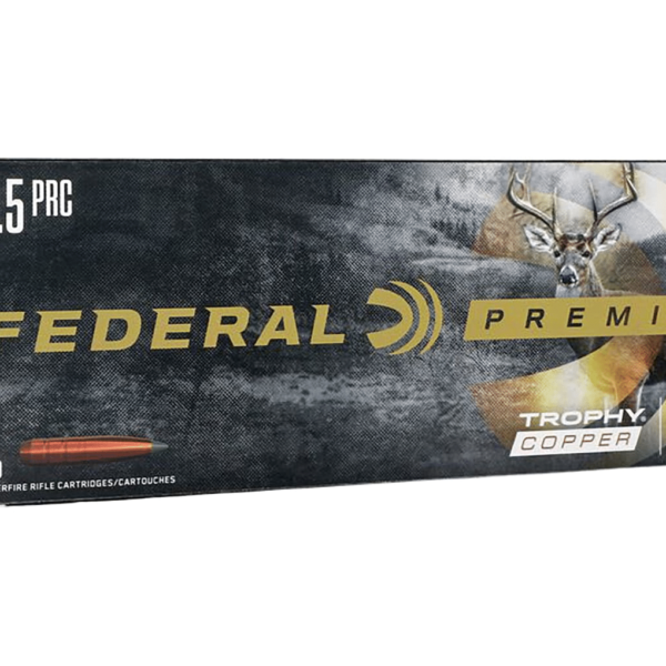 Federal Premium MeatEater Ammunition 6.5 PRC 120 Grain Trophy Copper Tipped Boat Tail Lead Free