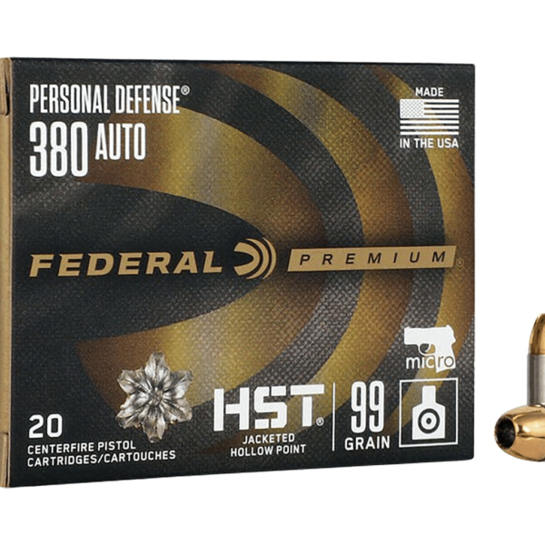 Federal Premium Personal Defense Ammunition 380 ACP 99 Grain HST Jacketed Hollow Point
