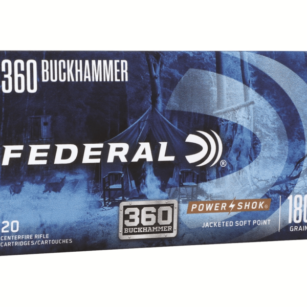 Federal Premium Power-Shok Ammunition 360 Buckhammer 180 Grain Jacketed Soft Point