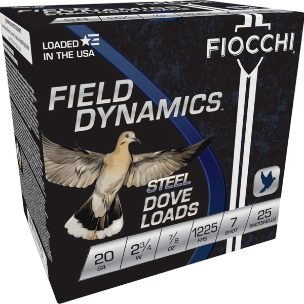Fiocchi Dove and Quail Steel Ammunition 20 Gauge 2 3/4" 7/8 oz #7 Non-Toxic Steel Shot