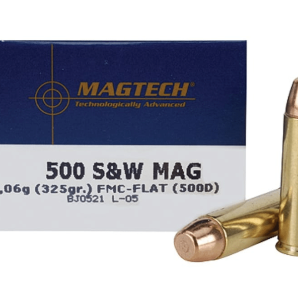 Magtech Ammunition 500 S&W Magnum 325 Grain Full Metal Jacket Flat Point Box of 20