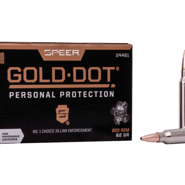 Speer Gold Dot Ammunition 223 Remington 62 Grain Gold Dot Bonded Soft Point Box of 20