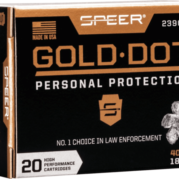 Speer Gold Dot Ammunition 40 S&W 180 Grain Jacketed Hollow Point