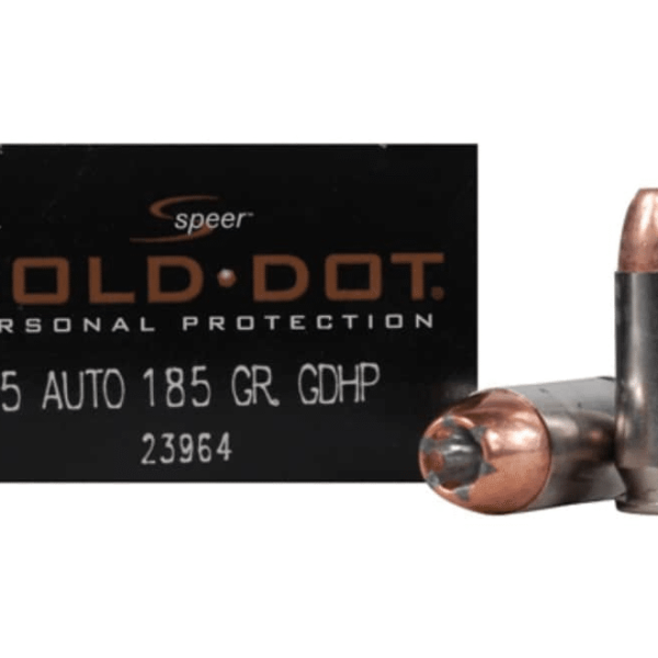 Speer Gold Dot Ammunition 45 ACP 185 Grain Jacketed Hollow Point