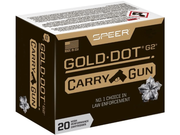 Speer Gold Dot Carry Gun Ammunition 40 S&W 165 Grain Gold Dot G2 Box of 20