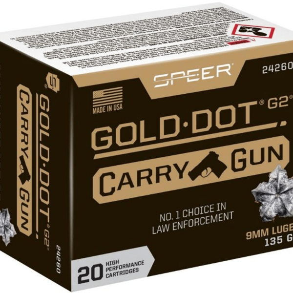 Speer Gold Dot Carry Gun Ammunition 9mm Luger 135 Grain Gold Dot G2