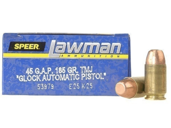 Speer Lawman Ammunition 45 GAP 185 Grain Total Metal Jacket