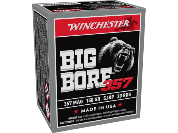 Winchester Big Bore Ammunition 357 Magnum 158 Grain Semi-Jacket Hollow Point Box of 20