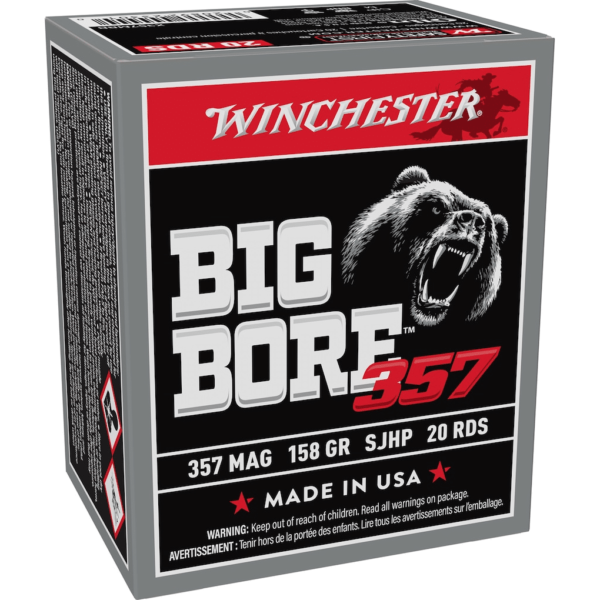Winchester Big Bore Ammunition 357 Magnum 158 Grain Semi-Jacket Hollow Point Box of 20