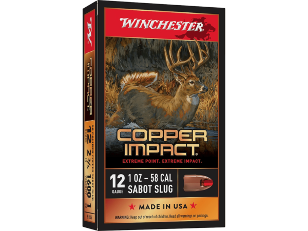 Winchester Deer Season XP Copper Impact Ammunition 12 Gauge 2-3/4" 1 oz Copper Extreme Point Sabot Slug Lead-Free