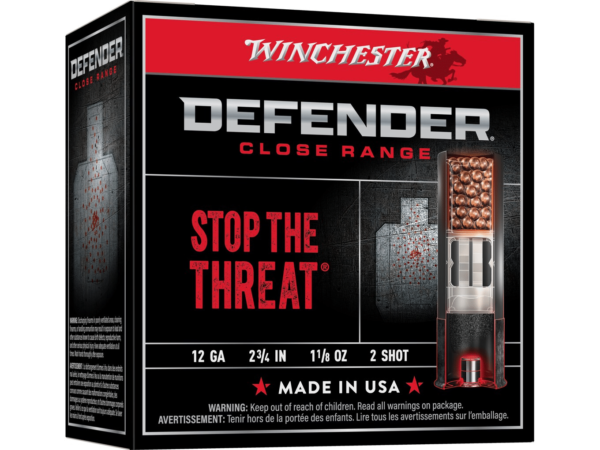 Winchester Defender Ammunition 12 Gauge 2-3/4" 1-1/8 oz #2 Plated Shot