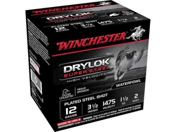 Winchester Drylok High Velocity Plated Ammunition 12 Gauge 3-1/2" 1-1/2 oz Non-Toxic Steel