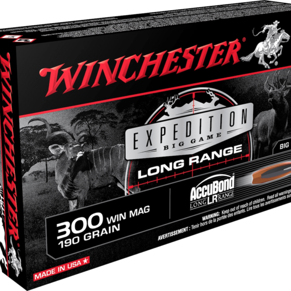Winchester Expedition Big Game Long Range Ammunition 300 Winchester Magnum 190 Grain Nosler AccuBond LR Box of 20