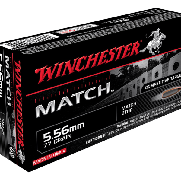 Winchester Match Ammunition 5.56x45mm NATO 77 Grain Sierra MatchKing Hollow Point Boat Tail