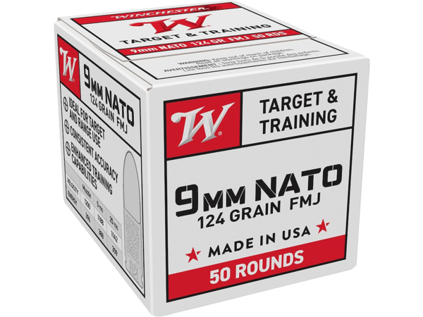 Winchester NATO Ammunition 9mm Luger 124 Grain Full Metal Jacket (Value Pack)