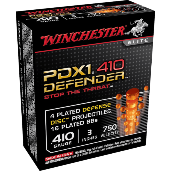 Winchester PDX1 Defender Ammunition 410 Bore 3" 4 Disks over 1/3 oz BB Shot