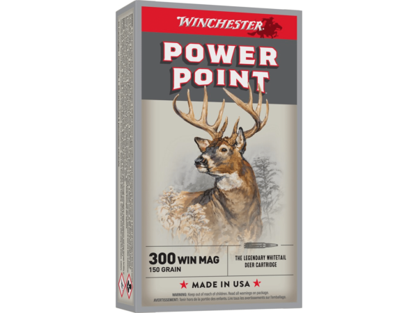 Winchester Power Point Ammunition 300 Winchester Magnum 150 Grain Power-Point Box of 20