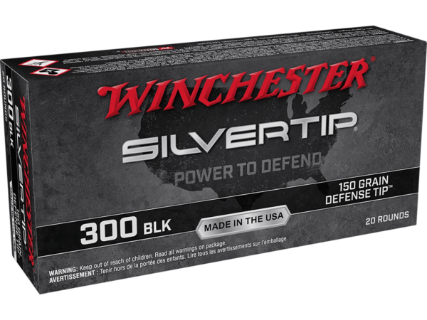 Winchester Silvertip Defense Ammunition 300 AAC Blackout 150 Grain Polymer Tip Box of 20