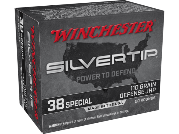 Winchester Silvertip Defense Ammunition 38 Special 110 Grain Jacketed Hollow Point