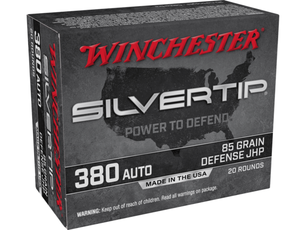 Winchester Silvertip Defense Ammunition 380 ACP 85 Grain Jacketed Hollow Point