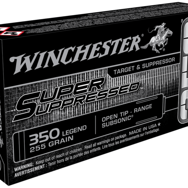 Winchester Super Suppressed Ammunition 350 Legend Subsonic 255 Grain Open Tip
