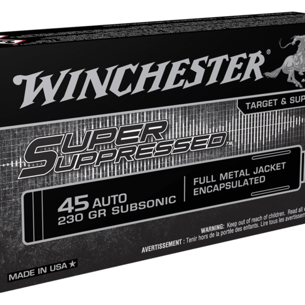 Winchester Super Suppressed Ammunition 45 ACP 230 Grain Full Metal Jacket