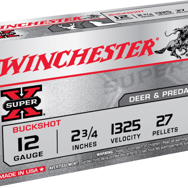 Winchester Super-X Ammunition 12 Gauge 2-3/4" Buffered #4 Buckshot 27 Pellets